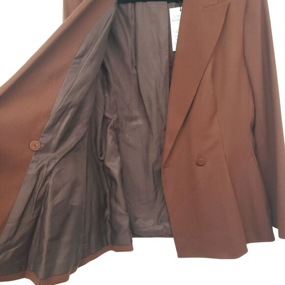 NEW MM Lafleur Gaia Sharkskin Blazer in Rust 14 - Picture 12 of 13